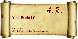 Alt Rudolf névjegykártya